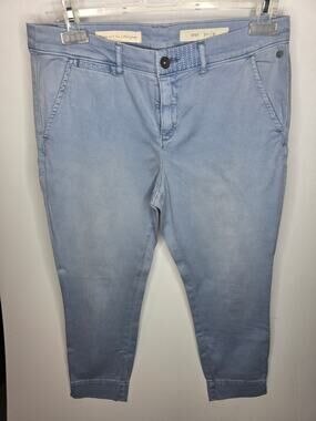 Pilcro and the Letterpress 31 Blue Stitched Detail Pants Casual Chic Relaxed